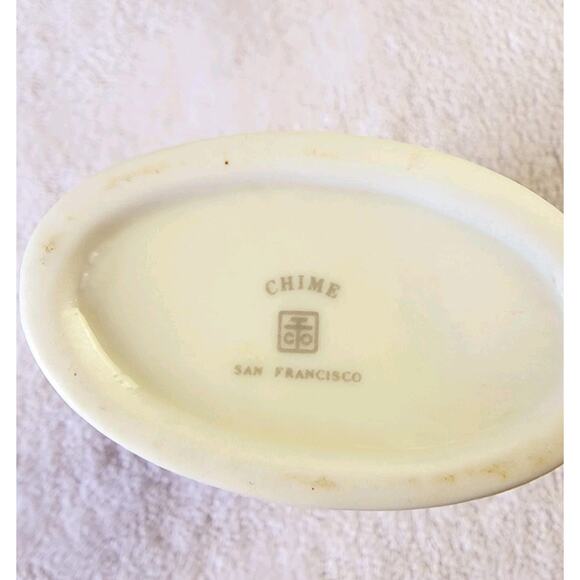 VTG Takahashi Iris Ceramic Vase 6.5" Japan Chime San Francisco 80s Floral - Picture 3 of 7